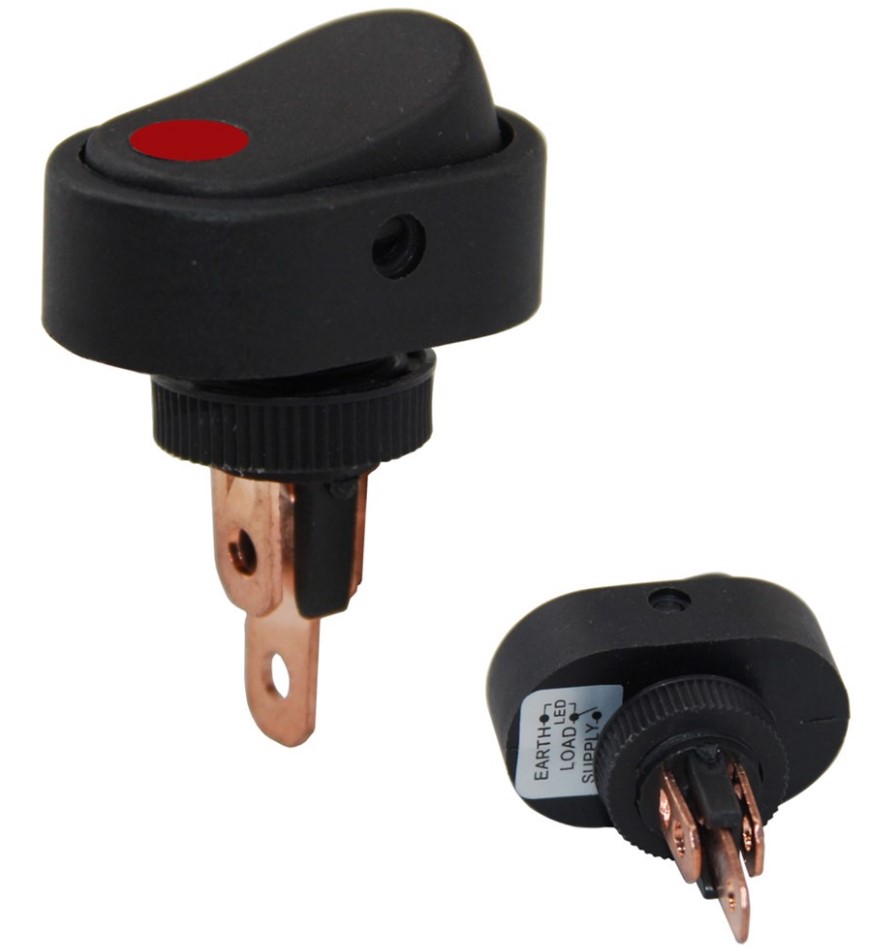 12 VOLT DC 20 AMPER ON-OFF IŞIKLI ANAHTAR ASW-20D-2 (IC-132A-2) (5271)