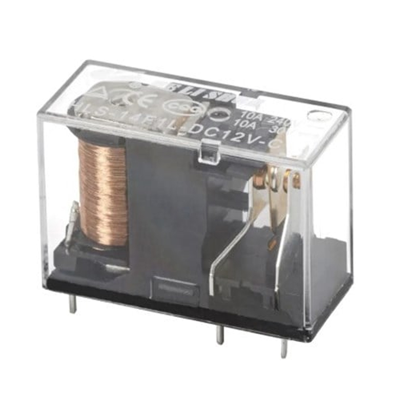 12 VOLT ROLE TEK KONTAK 5 BACAK 10 AMPER ŞEFFAF (HLS-14F1L-DC12V-C) (5271)