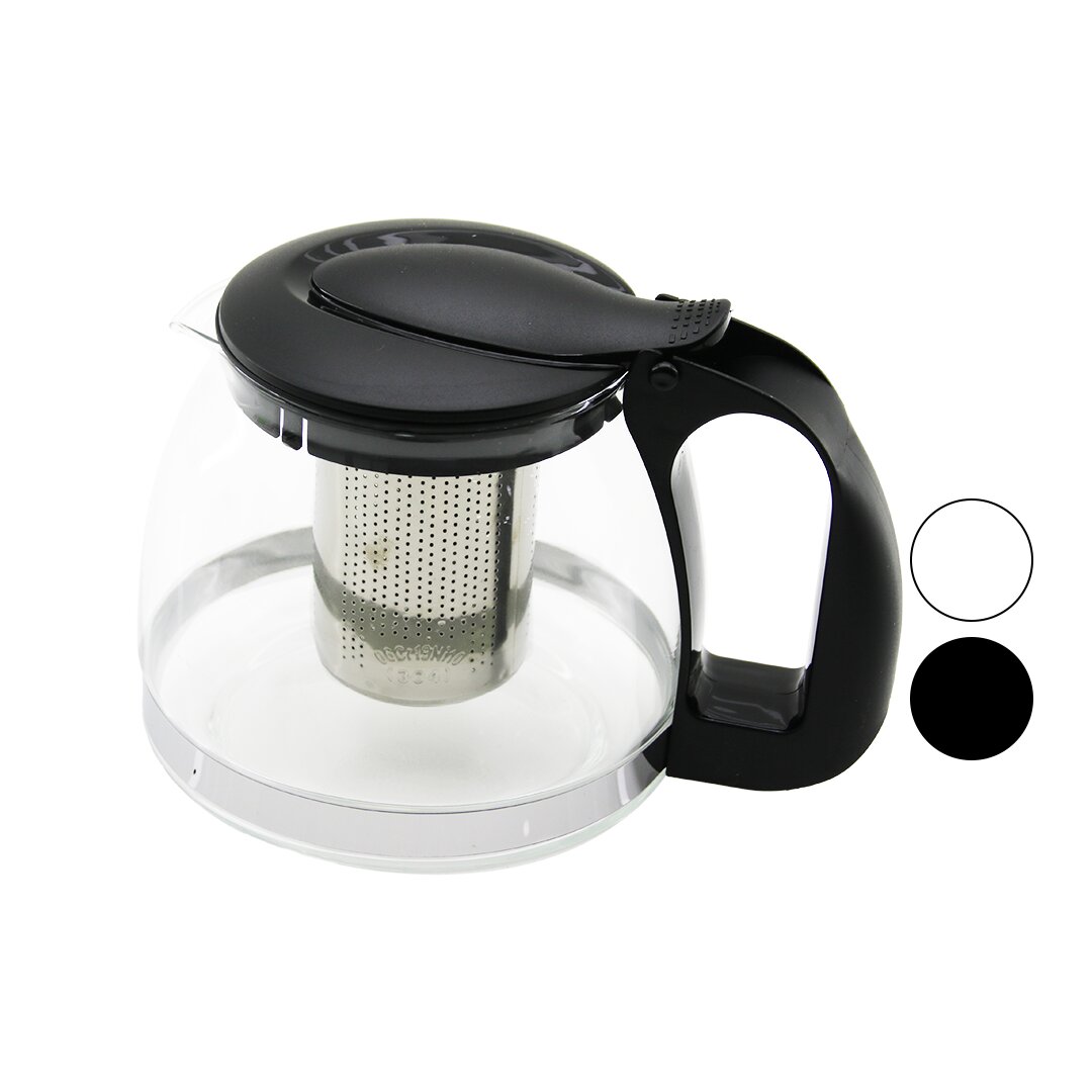 1250ML CAM DEMLİK  ÇELİK SÜZGEÇLİ - PLASTİK KULP - KAPAK - KROM ÇERÇEVE (5271)