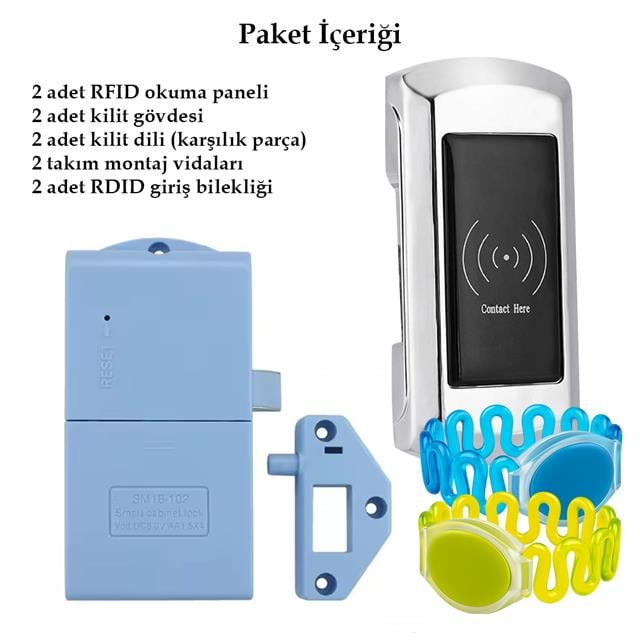 125Khz RFID Dijital Çekmece Dolap Kilidi (2'li Paket) (5271) 125Khz RFID Dijital Çekmece Dolap Kilidi (2'li Paket) (5271)