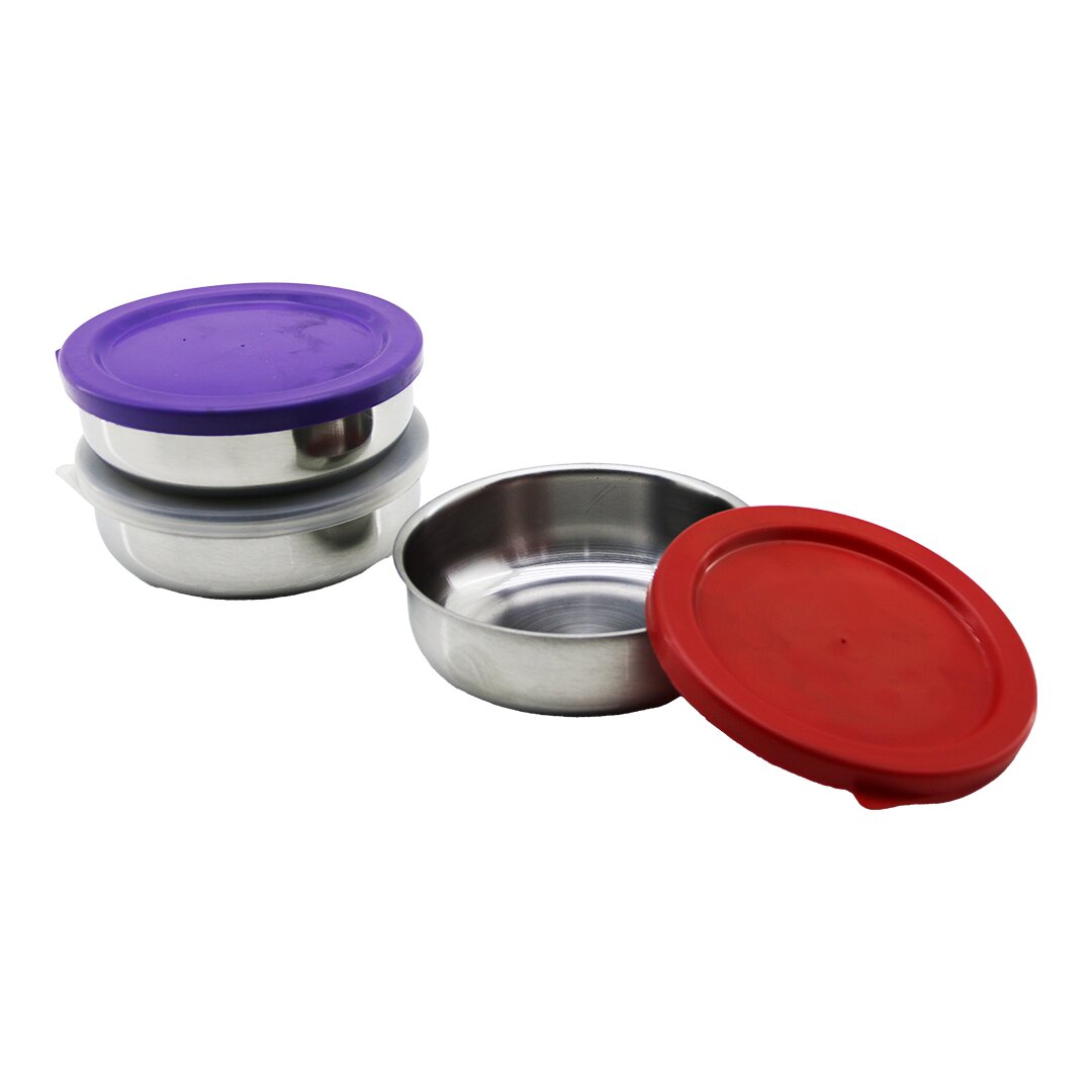 12CM   ÇELİK  SAKLAMA KABI  RENKLİ - ŞEFFAF PLASTİK KAPAK (5271)