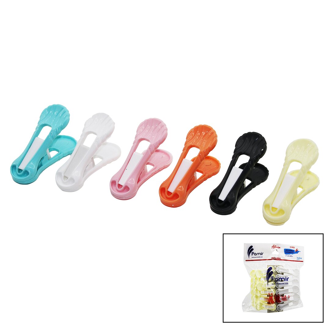 12PCS   YAYSIZ  PLASTİK RENKLİ MANDAL (5271)