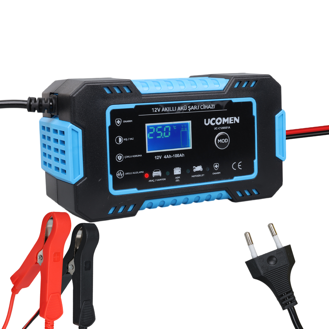 12V 6A MAVİ LED GÖSTERGELİ AKÜ ŞARJ CİHAZI UC-C120501A (5271)