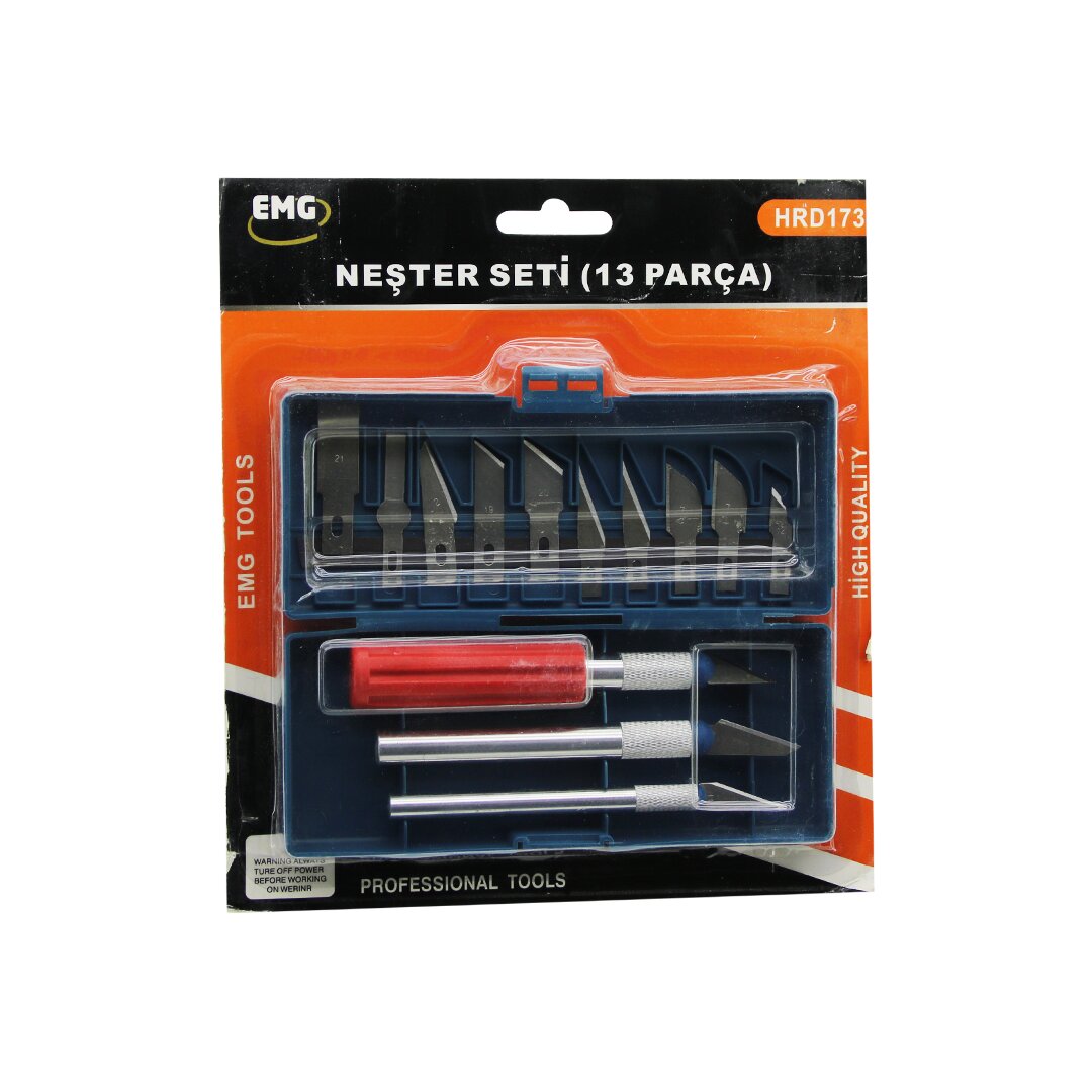 13 PCS  NEŞTER SETİ 13 FARKLI AÇI - ŞEKİLLİ UÇ   3 FARKLI KALINLIK - AĞIZLIKLI METAL SAP (5271)