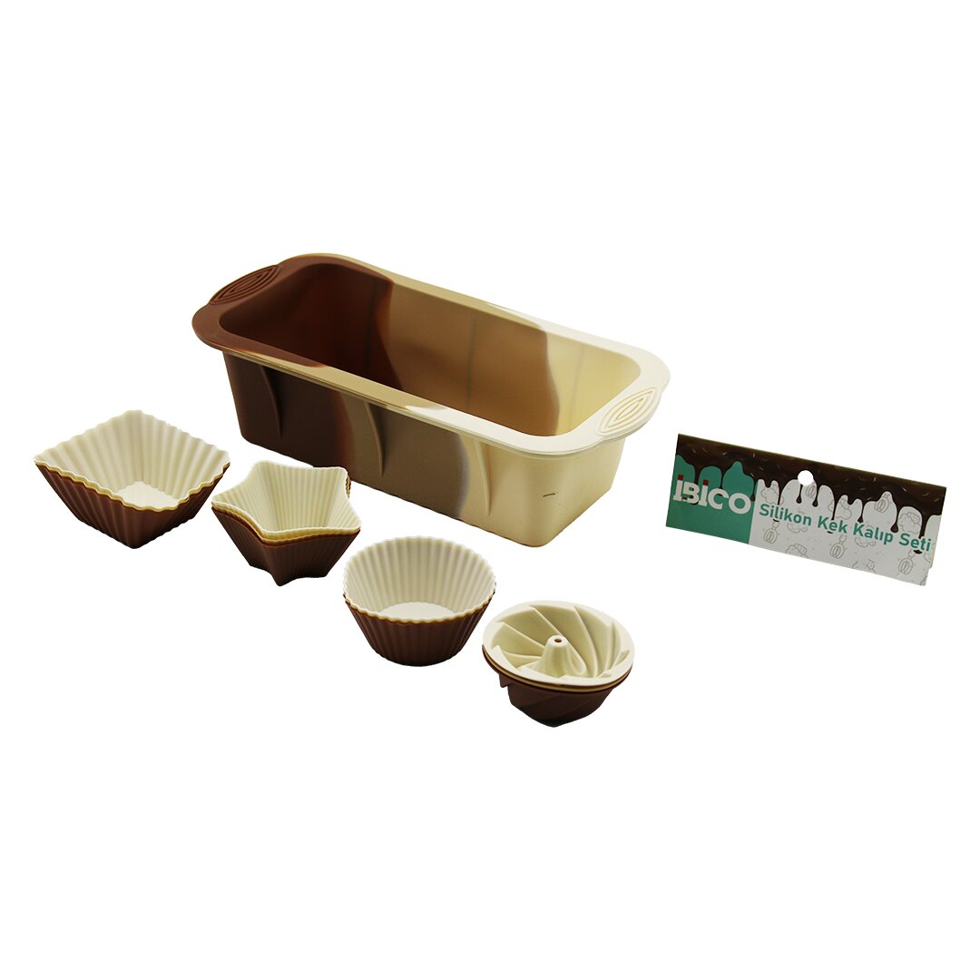 13PCS SİLİKON MUFFİN - BATON KEK KALIP SET BATON=11.5X25CM 3ER RÜZGAR GÜLÜ - YUVARLAK - YILDIZ - D.GEN (5271)