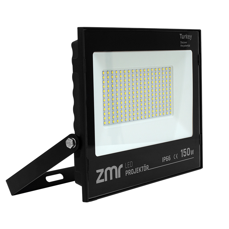 150 WATT - 220 VOLT 6500K IP66 150* IŞIK AÇISI SİYAH SLİM KASA BEYAZ LED PROJEKTÖR (5271)
