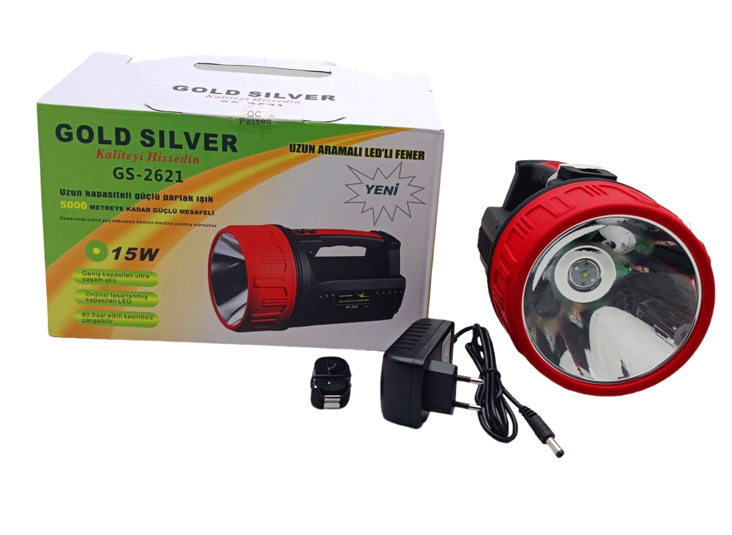 15W LED 2İN1 UZUN ARAMALI ADAPTÖR ŞARJLI EL FENERİ PROJEKTÖR (5271)