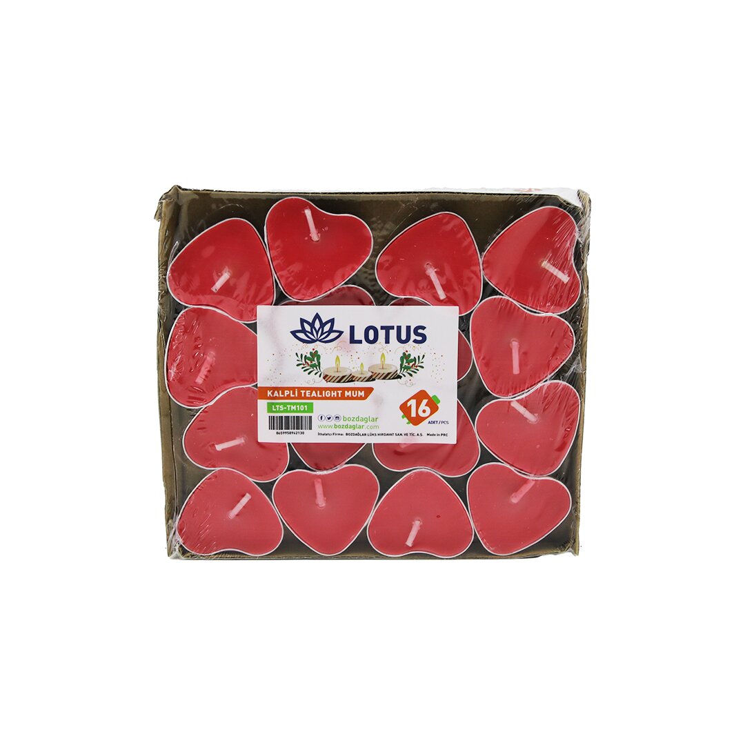 16PCS   KALPLİ - KIRMIZI  TEA LİGHT MUM (5271)