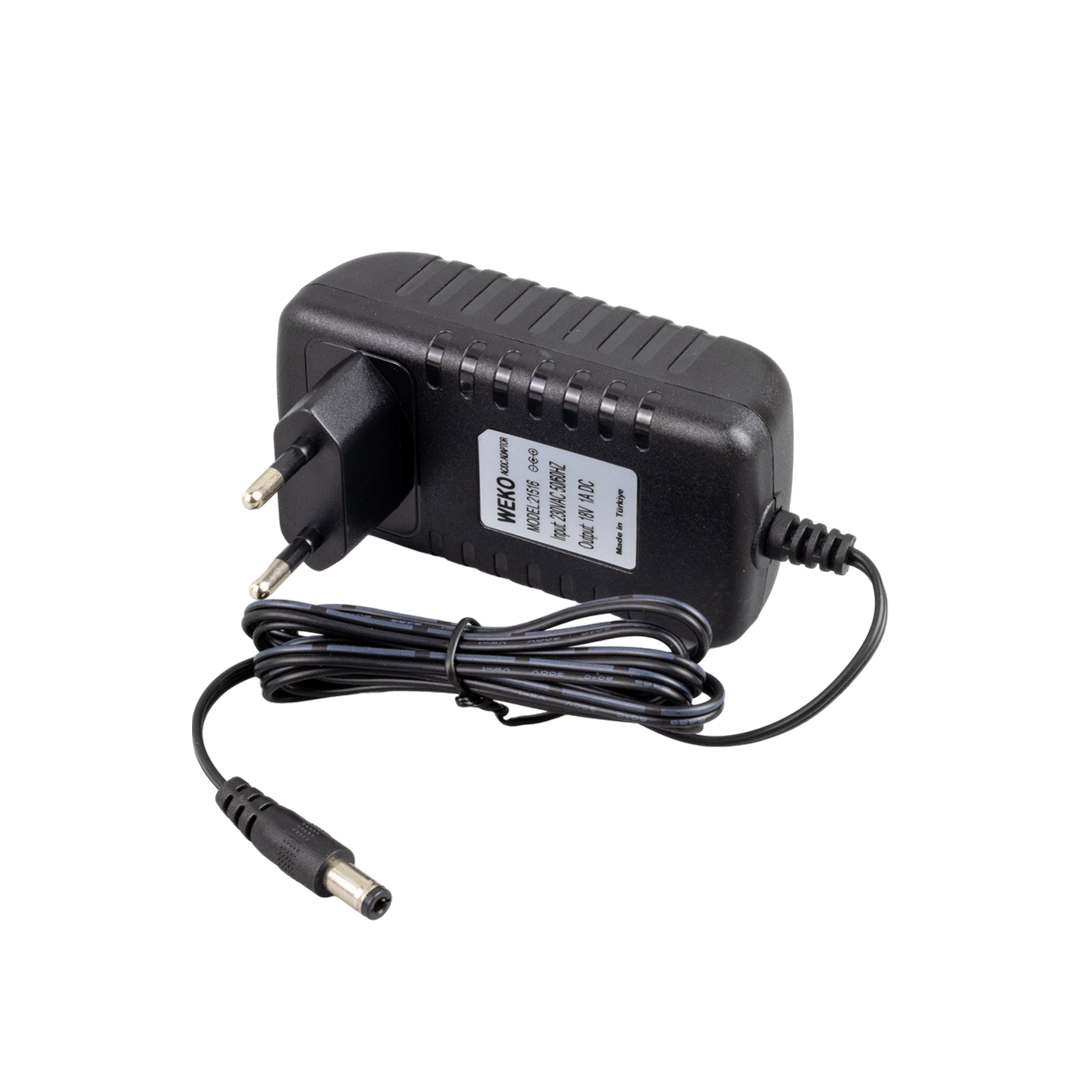 18 VOLT - 1 AMPER 5.5*2.5 UÇLU YERLİ ÜRETİM PRİZ TİPİ ADAPTÖR (5271) 18 VOLT - 1 AMPER 5.5*2.5 UÇLU YERLİ ÜRETİM PRİZ TİPİ ADAPTÖR (5271)