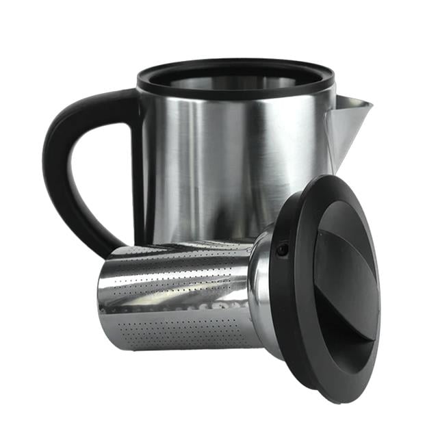 1800W 1.8 - 0.8 Litre Çelik Hazneli Çaycı Mutfak Kettle Demlikli Ve Süzgeçli Inox CRW-2201 (5271)