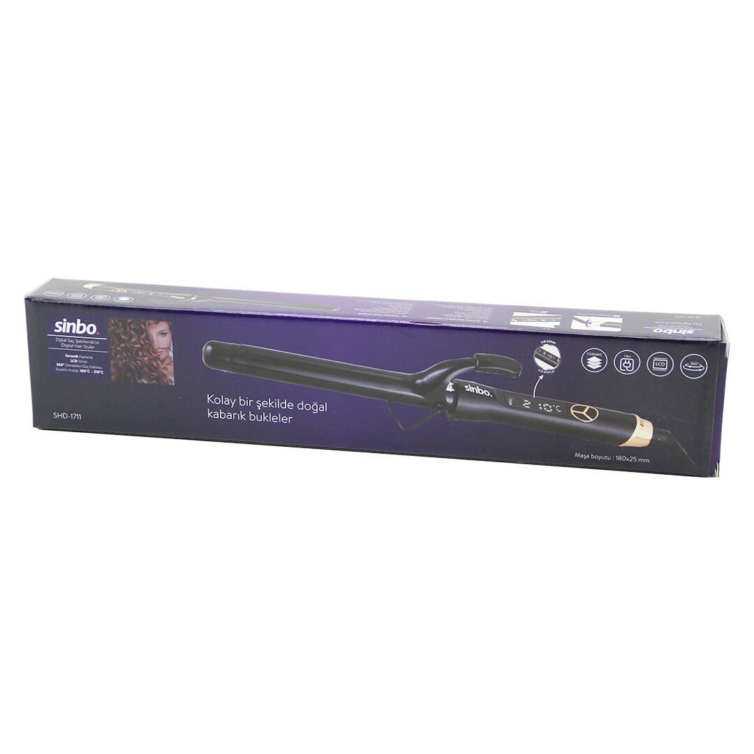 180X25MM DİJİTAL SAÇ ŞEKİLLENDİRİCİ MAKİNE SERAMİK KAPLAMA 100-210℃ 360° KABLO=1.8MT SHD-1711 (5271)
