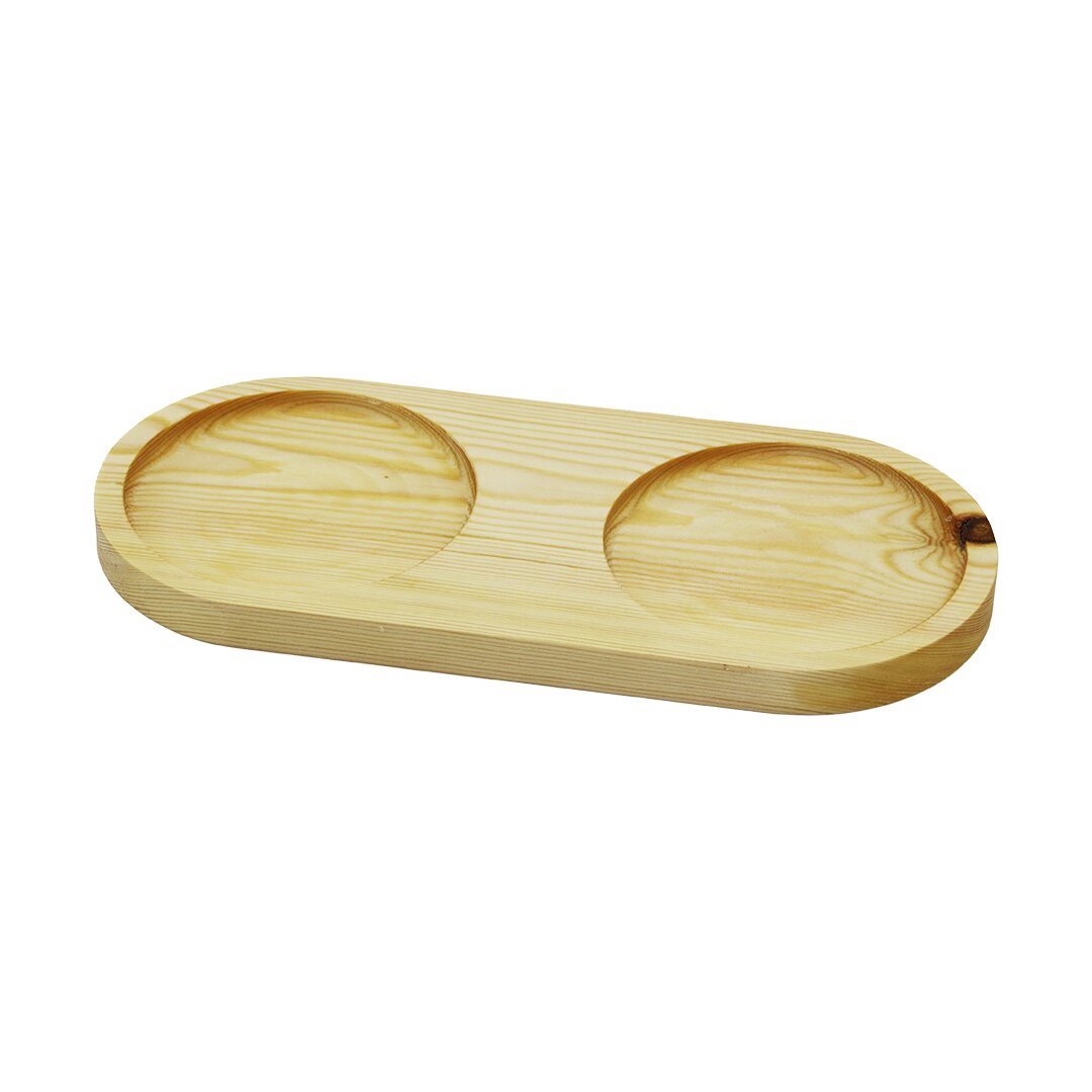 2 BÖLMELİ - OVAL   AÇIK RENK=SADE  AHŞAP YAĞDANLIK ALTLIK  27X12.5CM (5271)