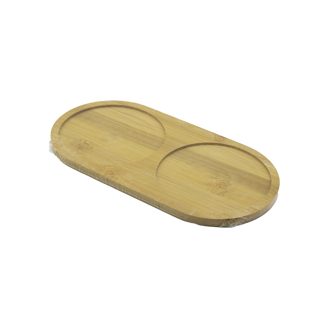 2 BÖLMELİ   OVAL  AHŞAP BAMBU YAĞDANIK ALTLIK  12X24X0.8CM (5271)