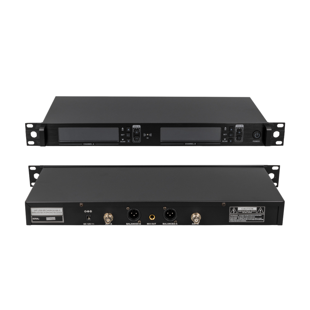 2 EL TİPİ MİKROFONLU 100+100 KANAL ANTENLİ UHF-PLL KABLOSUZ TELSİZ MİKROFON (5271)