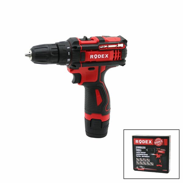2 KADEME HIZ - VİTESLİ   ŞARJLI  MATKAP  0-350 / 0-1350 RPM   12V / 1.3A LI-ION RDX-3320 (5271)