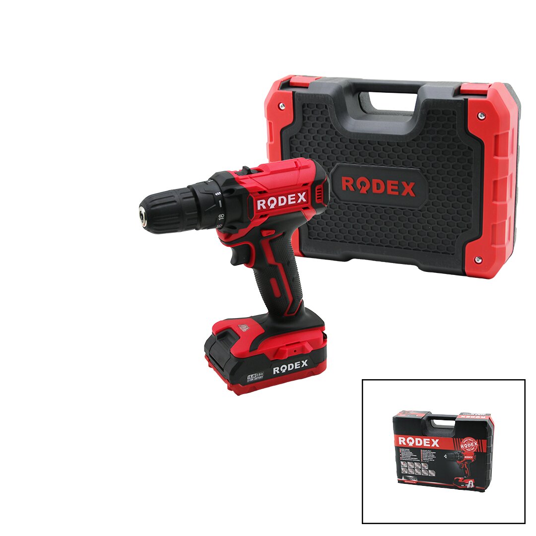 2 KADEME HIZ-VİTESLİ ŞARJLI=ÇİFT BATARYA19PCS UÇLUMATKAP 0-350 / 0-1350 RPM 16.8V / 2.0A LI-ION  RDX-3365 (5271)