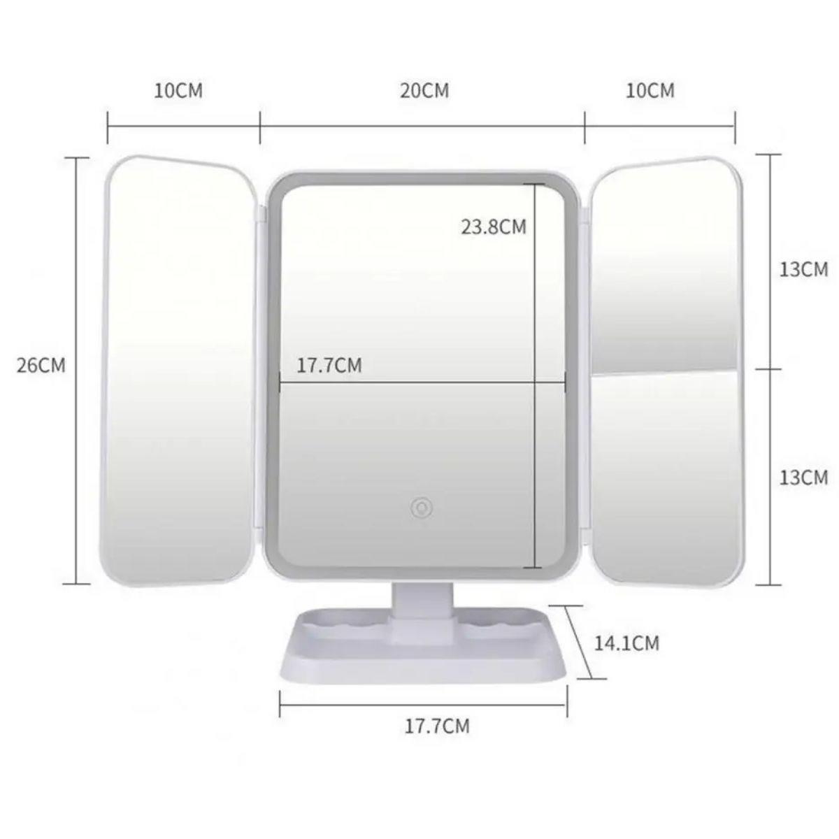 2 Kapaklı,3 Farklı Dokunmatik Led Ayarlı USB Şarj ile Şarj Olabilen Makyaj Aynası (5271) 2 Kapaklı,3 Farklı Dokunmatik Led Ayarlı USB Şarj ile Şarj Olabilen Makyaj Aynası (5271)