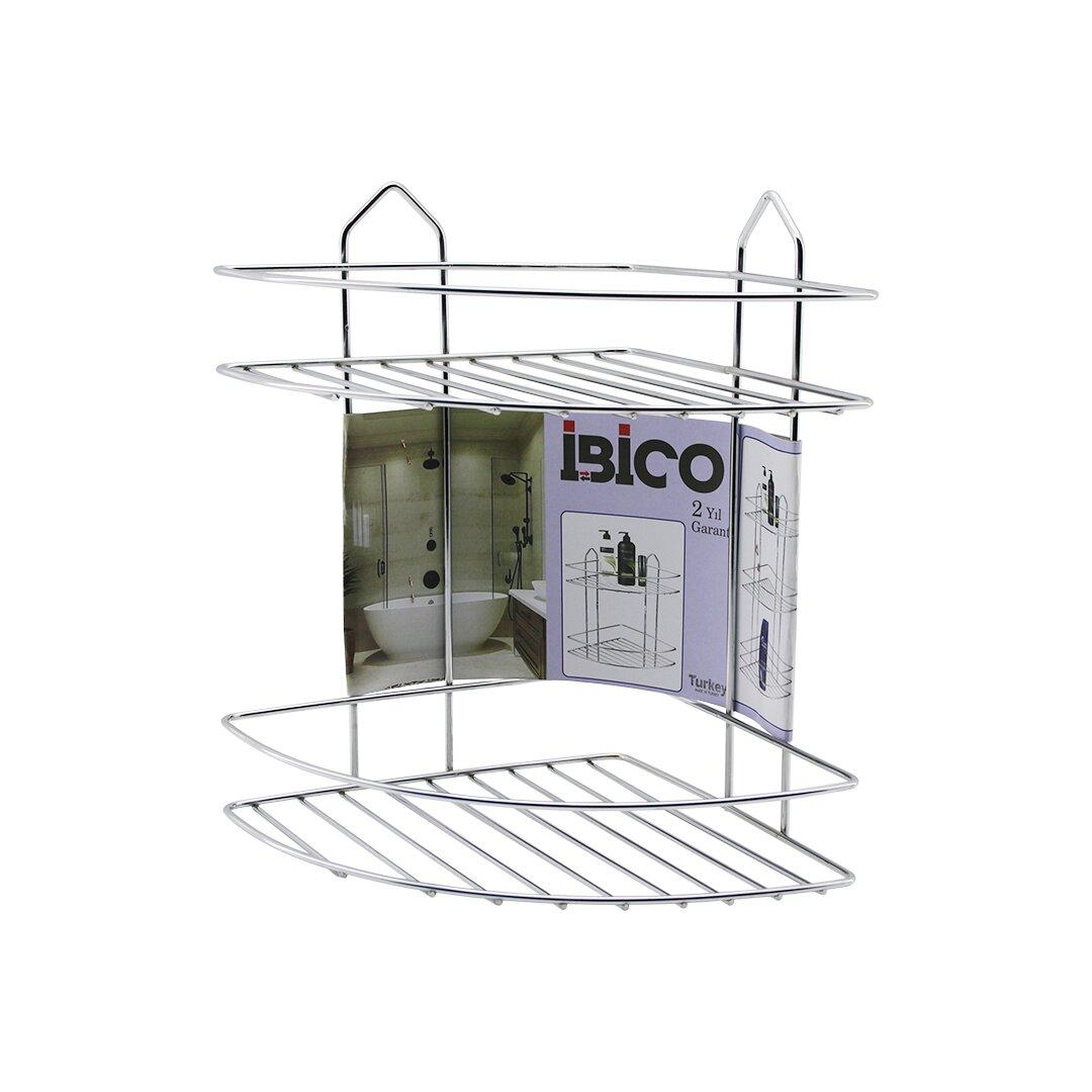 2 KATLI - ÜÇGEN   KROM   METAL  BANYO KÖŞELİK - DUŞKABİN RAF (5271)