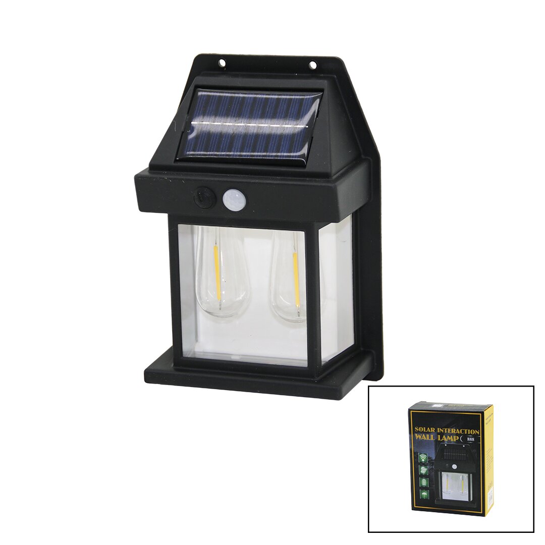 2 LAMBA SOLAR - SENSÖRLÜ APLİK DUVAR LAMBASI DIŞ MEKAN 5.5V - 1W - 1800mAh (5271)