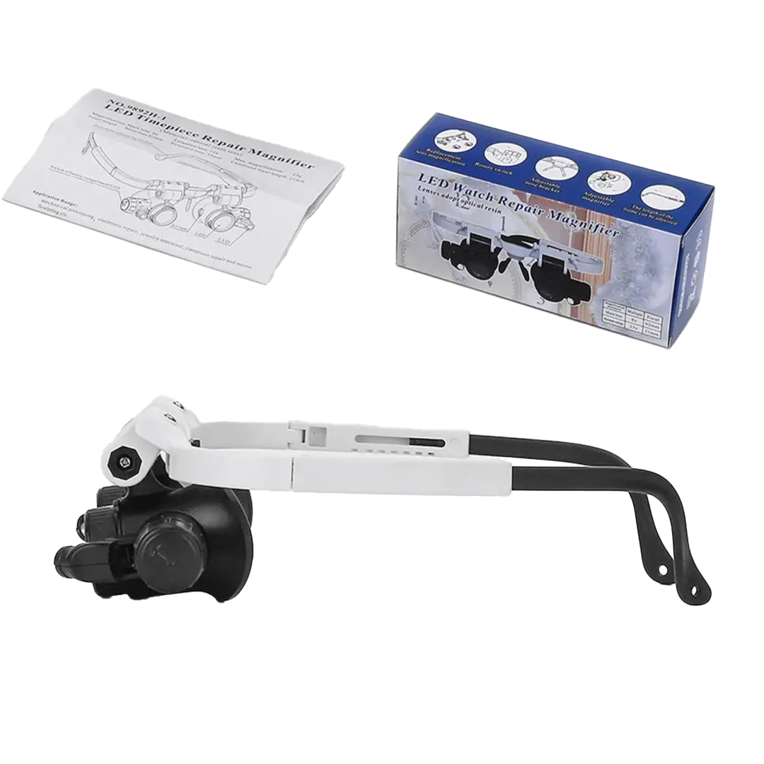 2 LED IŞIKLI PİLLİ BÜYÜTEÇLİ GÖZLÜK (5271)