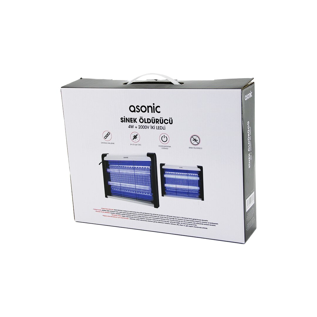 2 LEDLİ SİNEK ÖLDÜRÜCÜ CIZ MAKİNE 4W - 2000V 30M2 ETKİNLİK ALANI AS-A28 (5271)
