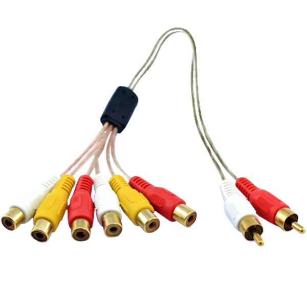 2 RCA ERKEK / 6 RCA DİŞİ 60 CM ŞEFFAF ARA KABLO (5271)