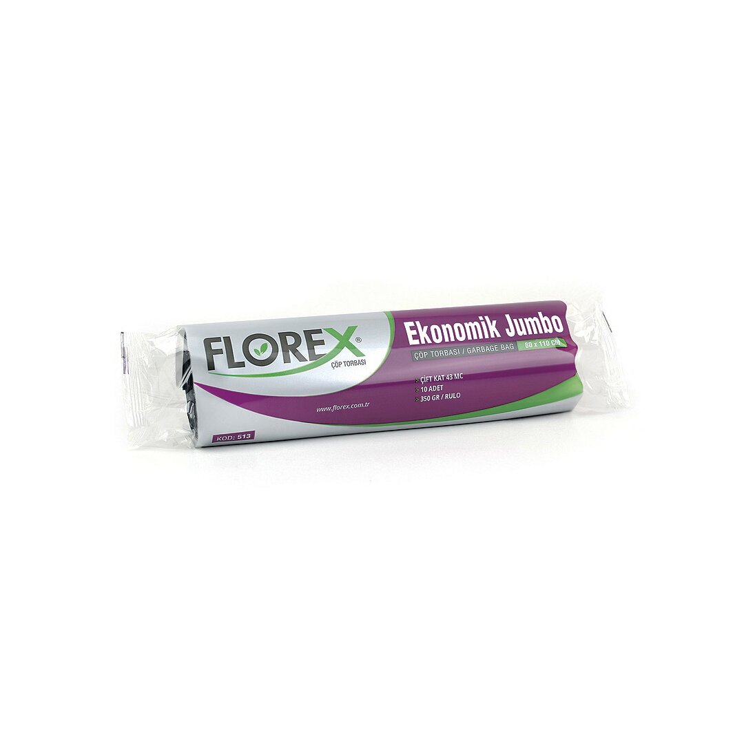 20 ADET FLOREX-513 EKO JUMBO 80X110CM ÇÖP TORBASI (5271)