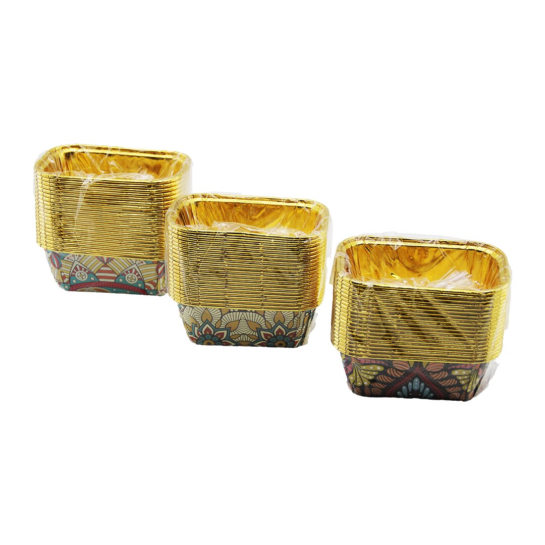 20 PCS GOLD - FOLYOLUDİKDÖRTGEN - KALIN MUFFİN KAĞIT KEK KAPSÜLÜ (5271)