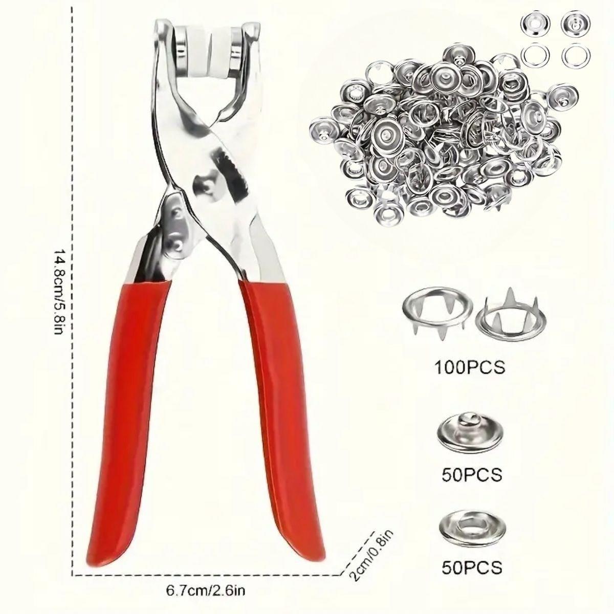 200 adet Paslanmaz Çelik Çıtçıt ve Pense Seti Metal Çıt Çıt Makinesi (5271) 200 adet Paslanmaz Çelik Çıtçıt ve Pense Seti Metal Çıt Çıt Makinesi (5271)