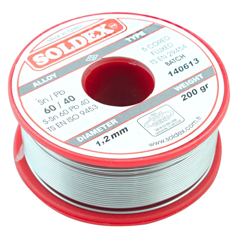 200 GR LEHİM KALIN 1,2MM SOLDEX  SN60 PB40 (5271)