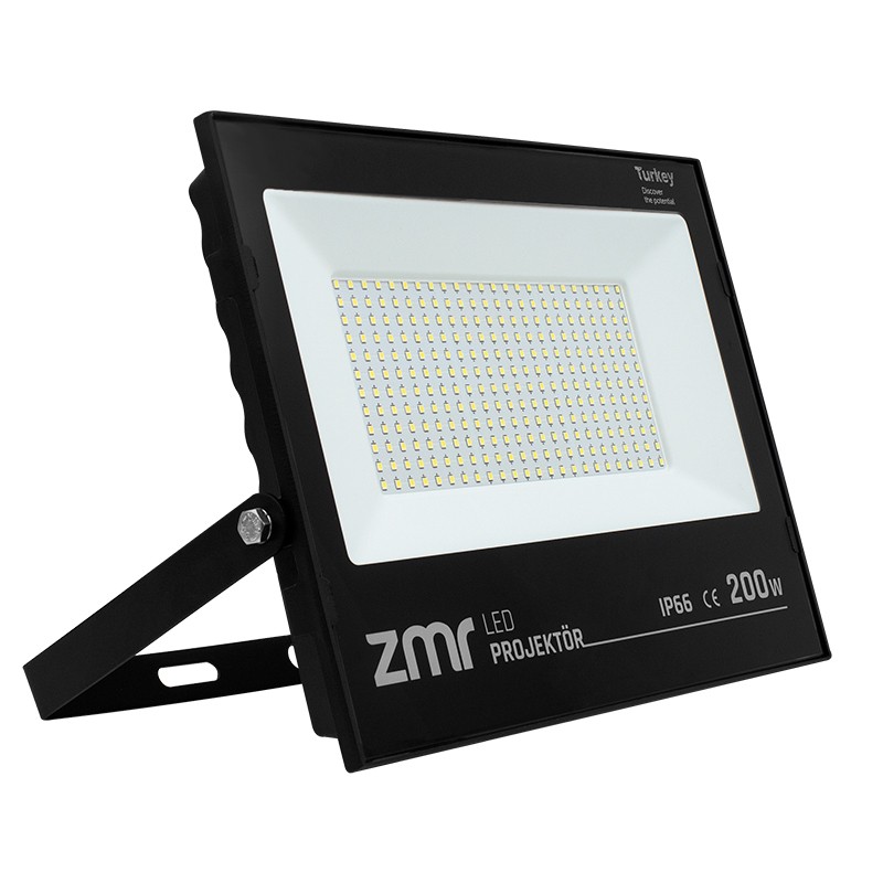 200 WATT - 220 VOLT BEYAZ 6500K IP66 120* IŞIK AÇISI SİYAH SLİM KASA LED PROJEKTÖR (5271)