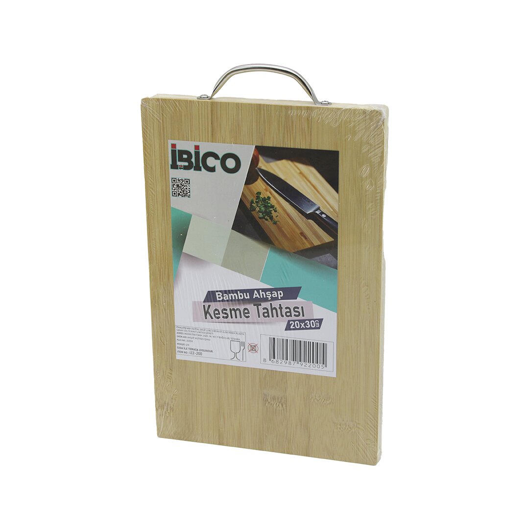 20X30 X 1.7CM LUX AHŞAP BAMBU KESİM PANOSU - KESME TAHTASI METAL KULPLU (5271)