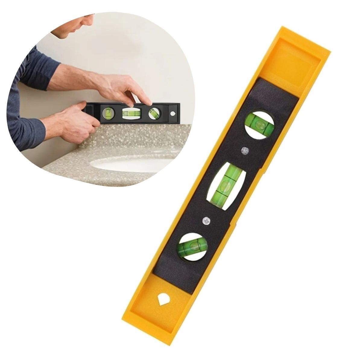 23 cm Uzunluğunda Mini Mıknatıslı Su Terazisi (5271)