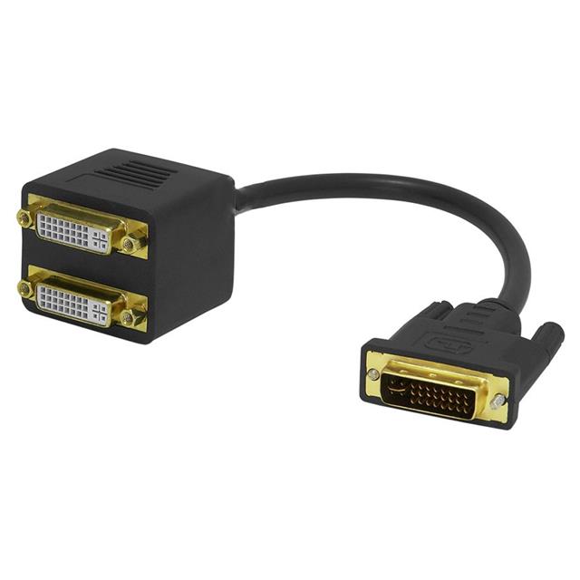 24+1 DVI Erkek TO 2x 24+5 DVI Dişi Çoklayıcı Kablo 32Cm (5271)