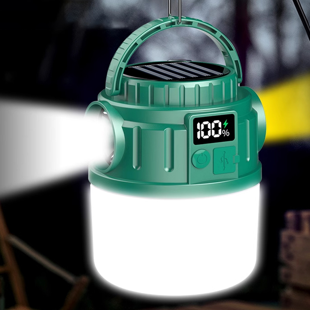 24 LED 5 AYDINLATMA MODU + 2 YAN IŞIK (BEYAZ / SARI) 1200 MAH SOLAR KAMP LAMBASI V65-3 (5271)