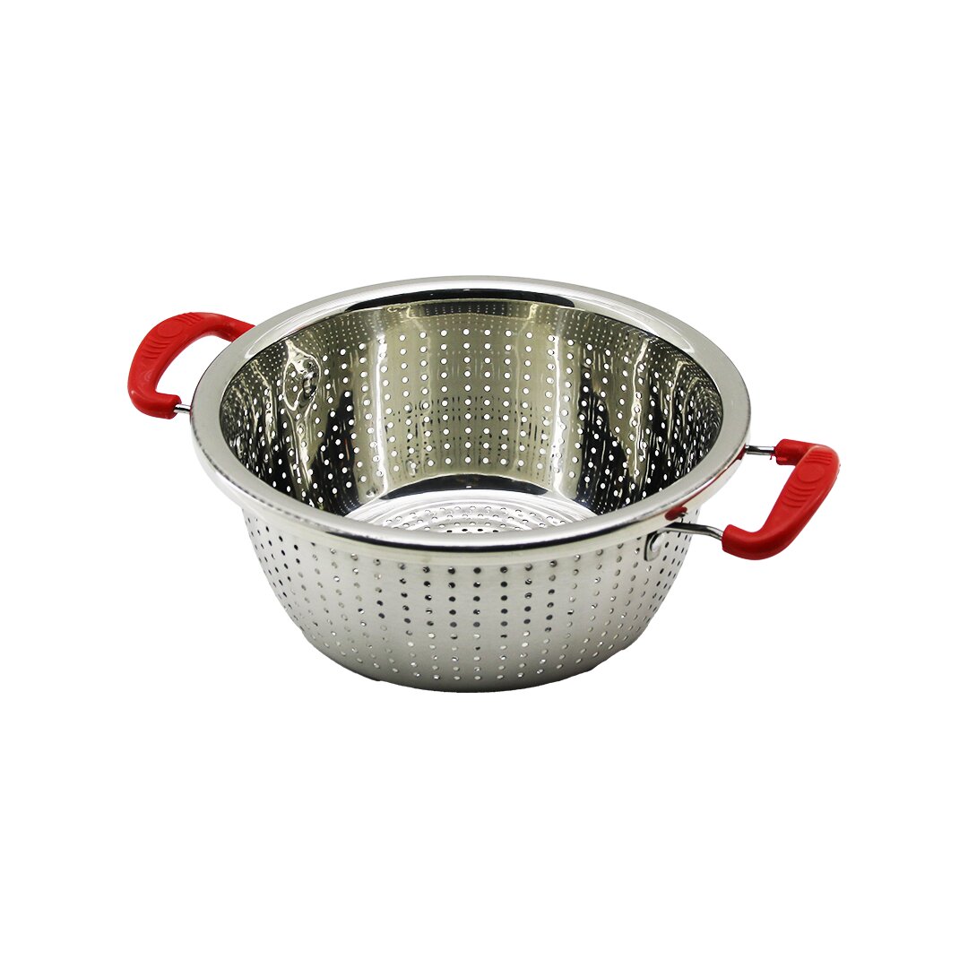 24CM PLASTİK KULPLU ÇELİK SEPET METAL SÜZGEÇ (5271)
