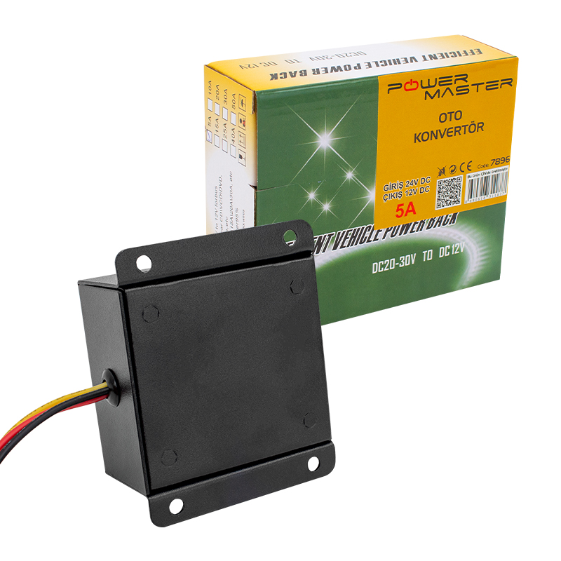 24V DC / 12V DC 5 AMPER OTO KONVERTÖR (5271) 24V DC / 12V DC 5 AMPER OTO KONVERTÖR (5271)