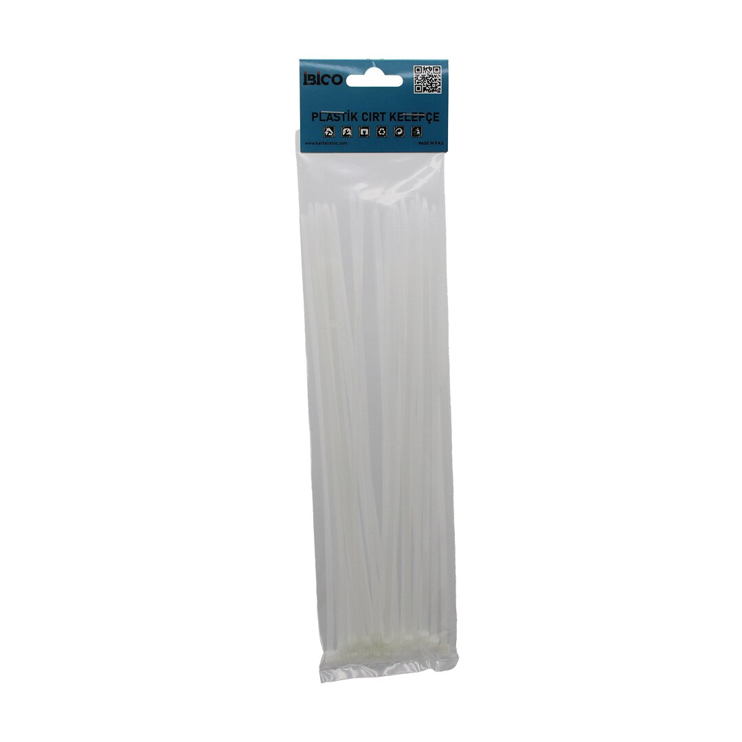 25PCS   BEYAZ   3.6X250MM  PLASTİK CIRT KELEPÇE (5271)