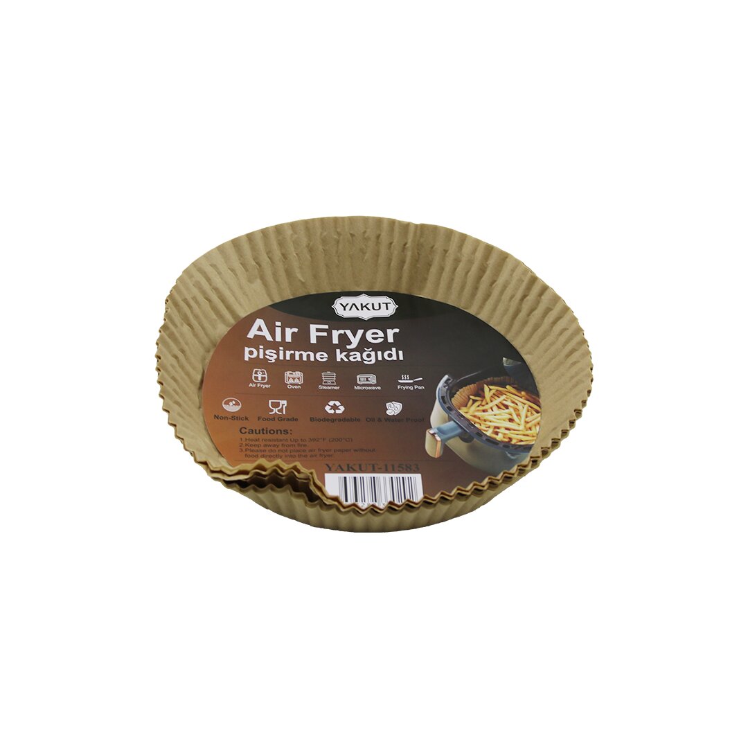 25PCS BÜYÜK=TABAN 19.5CM-AĞIZ:25CM TABAK MODEL YUVARLAK AİR FRYER PİŞİRME KALIP KAĞIT 200 DERECEDAYANIKLI (5271)