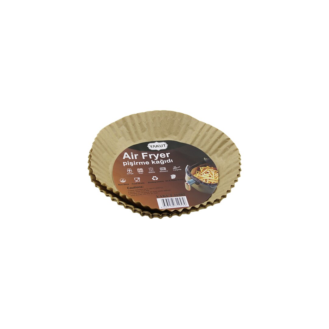 25PCS KÜÇÜK=TABAN 16CM-AĞIZ:22CM TABAK MODEL YUVARLAK AİR FRYER PİŞİRME KALIP KAĞIT 200 DERECEDAYANIKLI (5271)