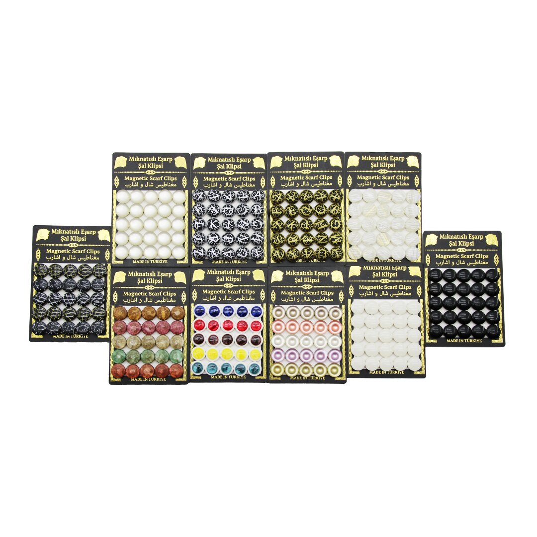25PCS TAKIM   MIKNATISLI  EŞARP ŞAL KLİPSİ  1 KART (5271)