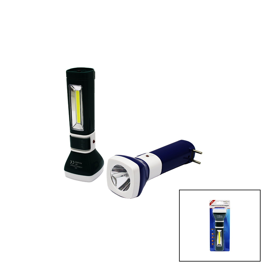 2IN1 1W + COB LED FİŞ ŞARJLI EL FENERİ (5271)