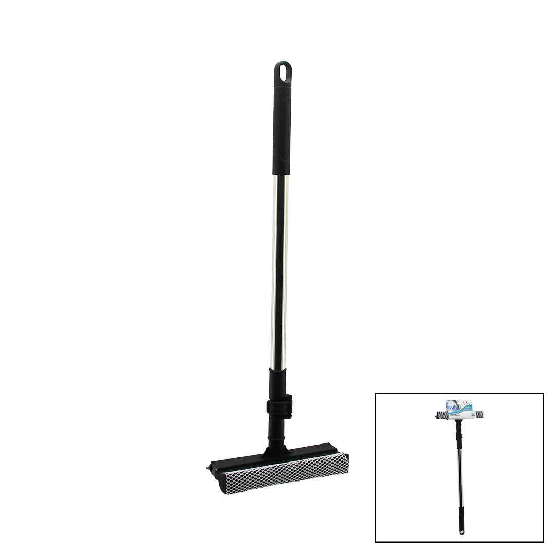 2İN1 BAŞLI=ÇEKPAS - FİLE KAPLI SÜNGER ÇOK AMAÇLI YÜZEY TEMİZLİK MOP - CAMSİL KİLİTLİ UZAYAN METAL SAP=56-94CM (5271)