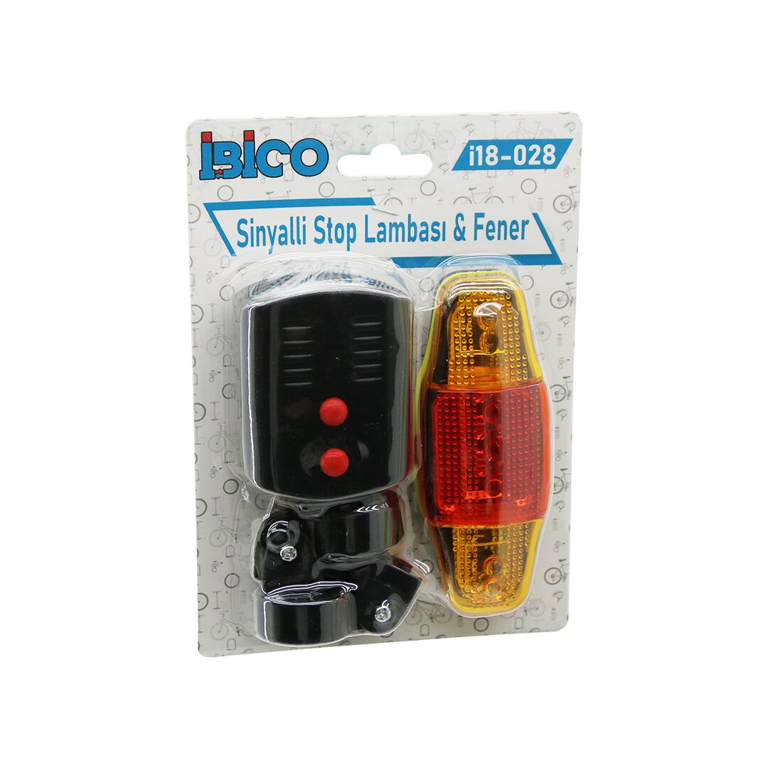 2İN1 BİSİKLET COB LED FENER  -  SİNYALLİ STOP LAMBA   PİLLİ (5271)