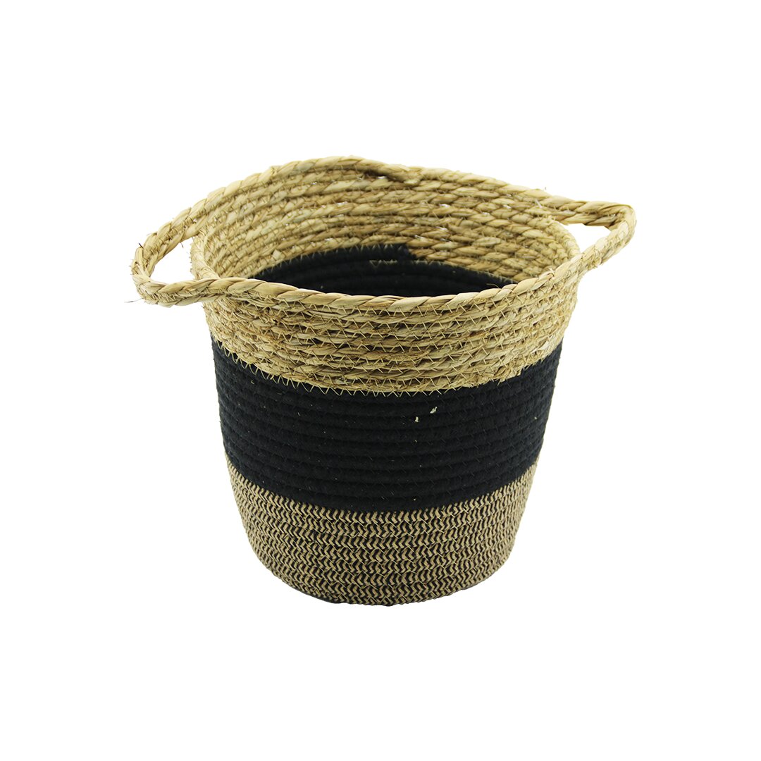 2IN1=İP ÖRGÜLÜ - HASIRÇİFT KULPLU SEPET - ORGANİZER Ç-TABAN:17CM--AĞIZ:24CM - Y: 22CM (5271)