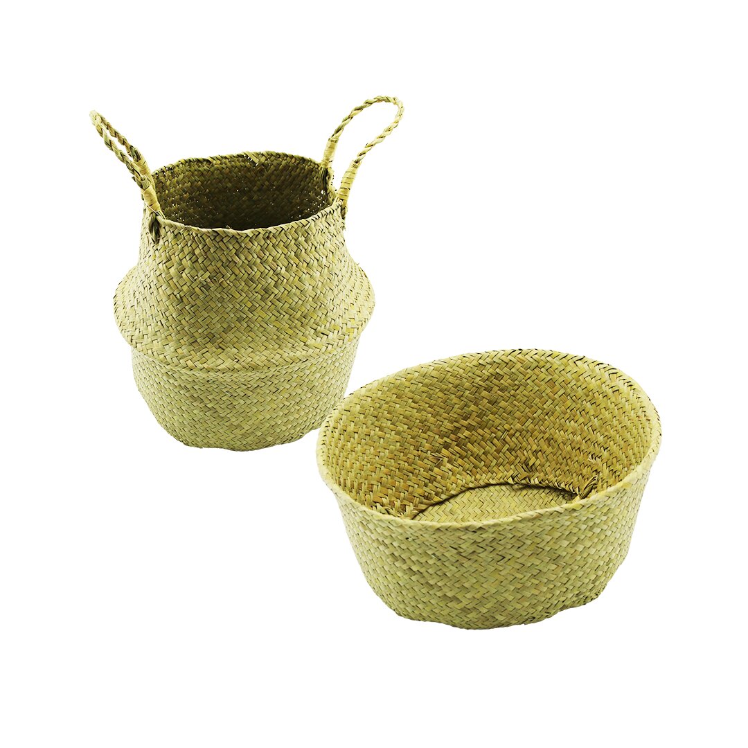 2IN1: KULPLU - KULPSUZ  HASIR ORGANİZER SEPET Ç: 33---25CMY:15-30CM (5271)