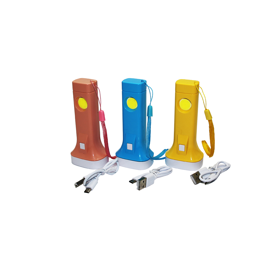 2IN1 USB ŞARJLI EL FENERİ KİLİTLİ POŞETLİ (5271)