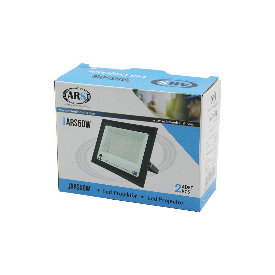 2PCS 50W  LED PROJEKTÖR  15X11.5CM AYDINLATMA AÇISI: 120 DERECE 50.000 SAAT ÖMÜR MODEL-ARS50W (5271)