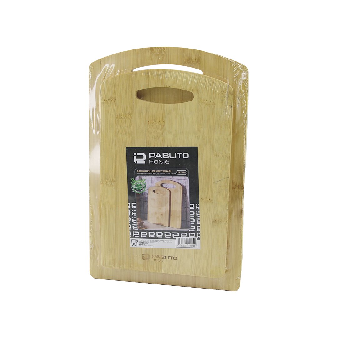 2PCS SET  AHŞAP BAMBU KESİM PANOSU - KESME TAHTASI  18X28X1CM--22X32X1CM (5271)