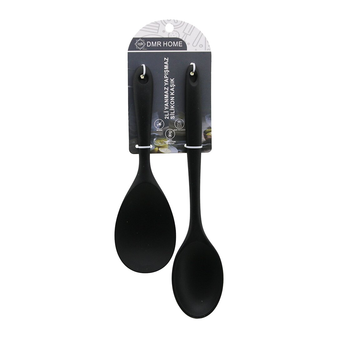 2PCS   SİLİKON  KAŞIK SET  GENİŞ AĞIZ= 6.6X9.5CM--22.5CM   DAR AĞIZ= 5.8X8CM--27.5CM (5271)